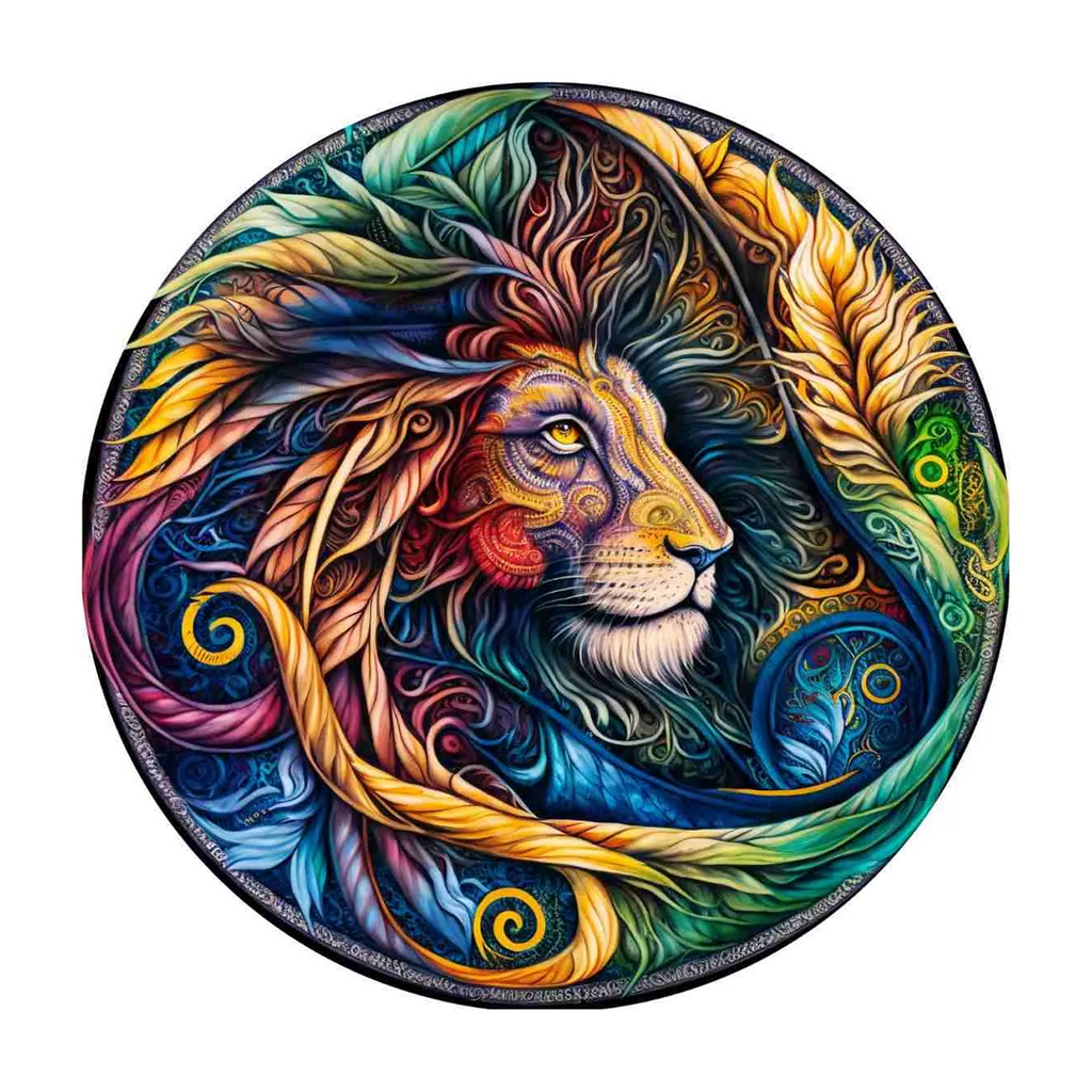 Fiery Lion - Wooden Jigsaw Puzzle - A3 (120 - 150 Pieces) - image 0