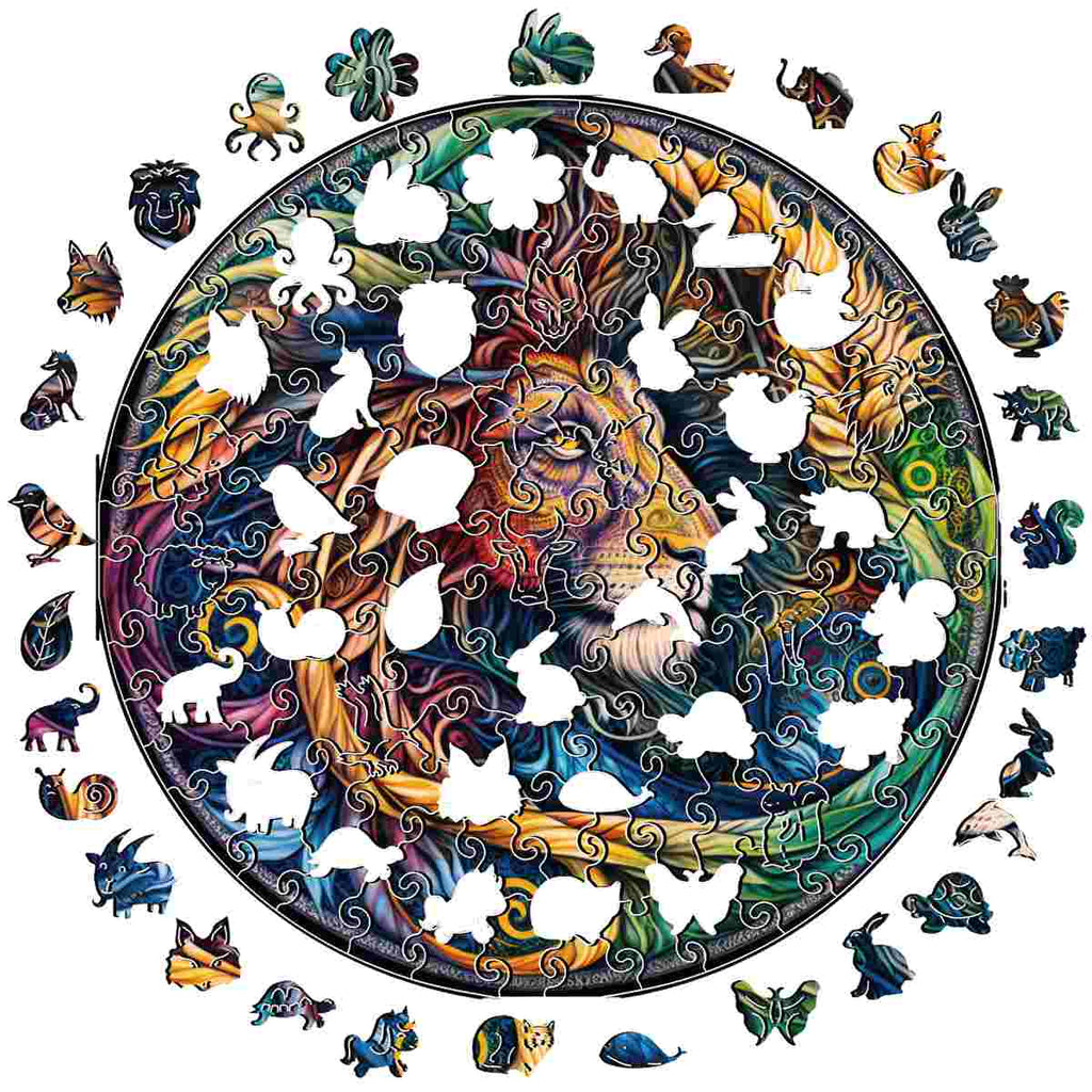 Fiery Lion - Wooden Jigsaw Puzzle - image 1