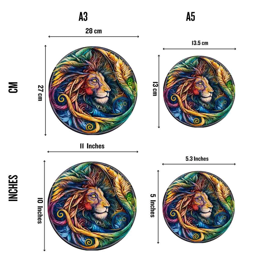 Fiery Lion - Wooden Jigsaw Puzzle - image 2