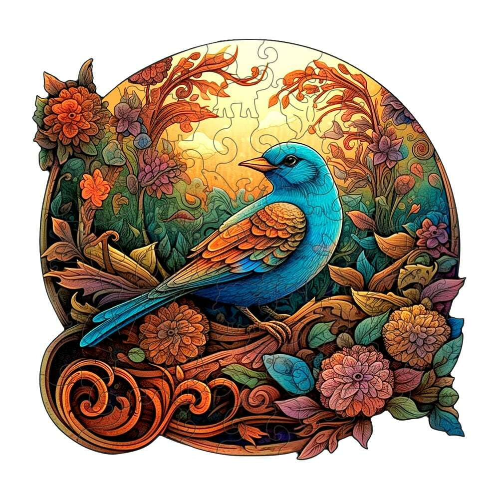 Bird And Bloom - Wooden Jigsaw Puzzle - A3 - image 0