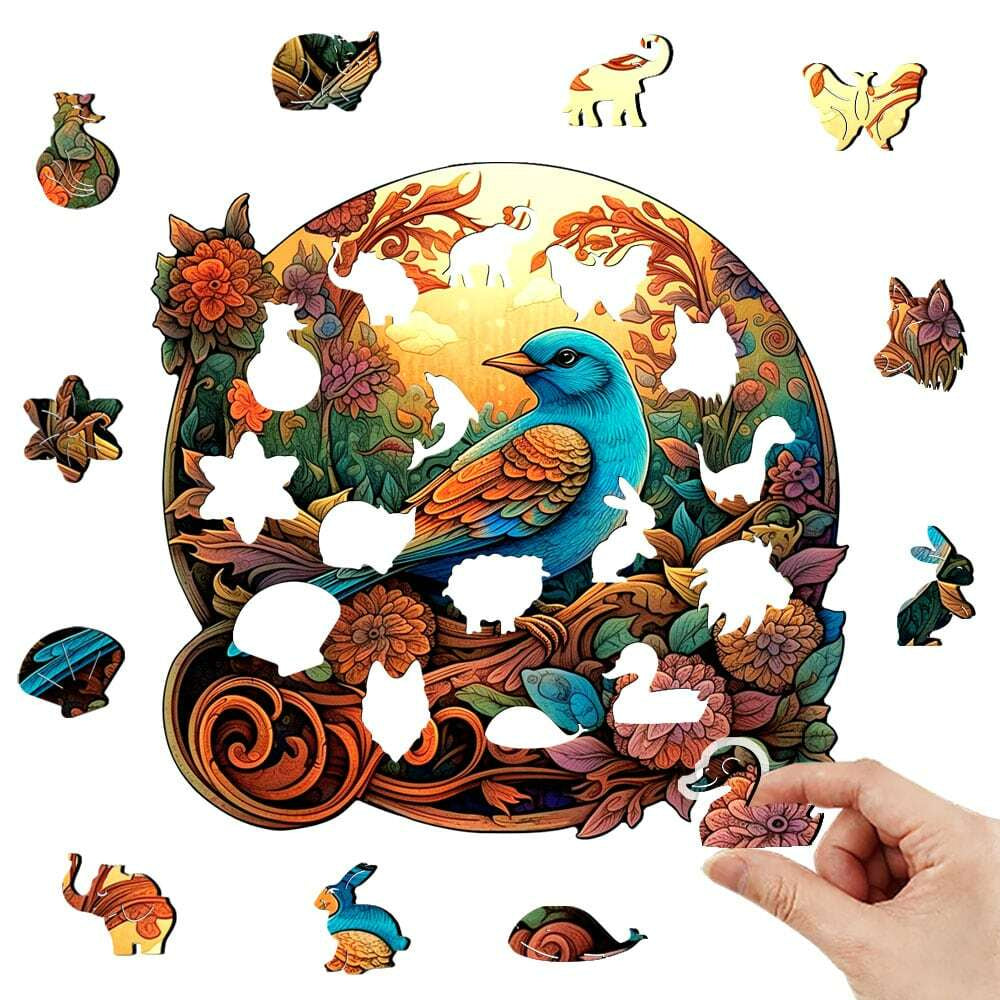 Bird And Bloom - Wooden Jigsaw Puzzle - image 1