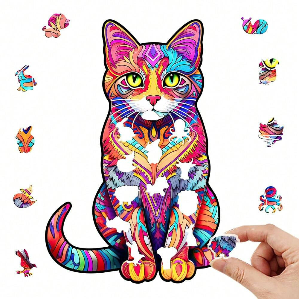 Color Cat - Wooden Jigsaw Puzzle - image 1