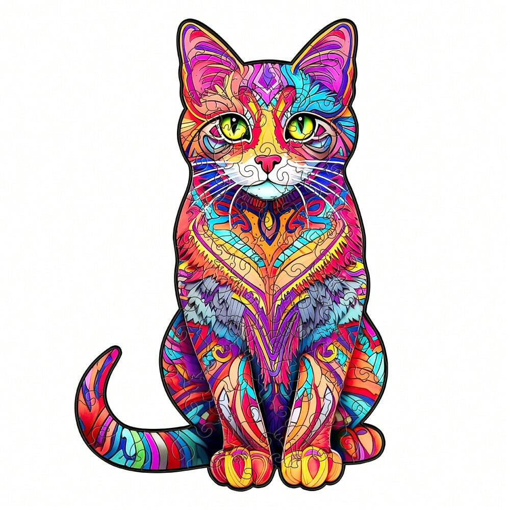 Color Cat - Wooden Jigsaw Puzzle - A3 - image 0