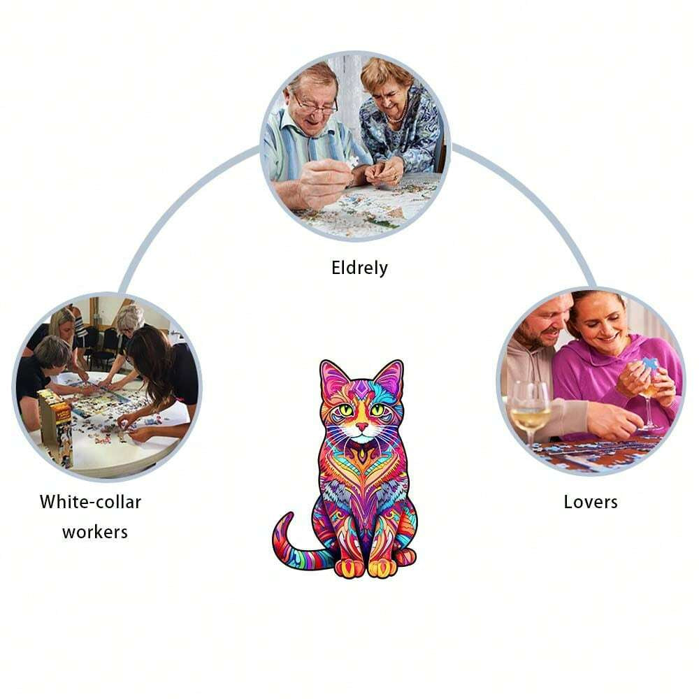 Color Cat - Wooden Jigsaw Puzzle - image 3