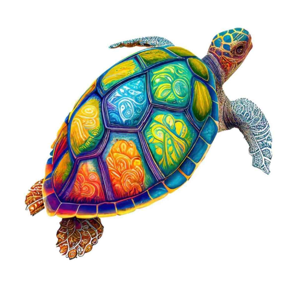 Colorful Turtle - Wooden Jigsaw Puzzle - A3 - image 0