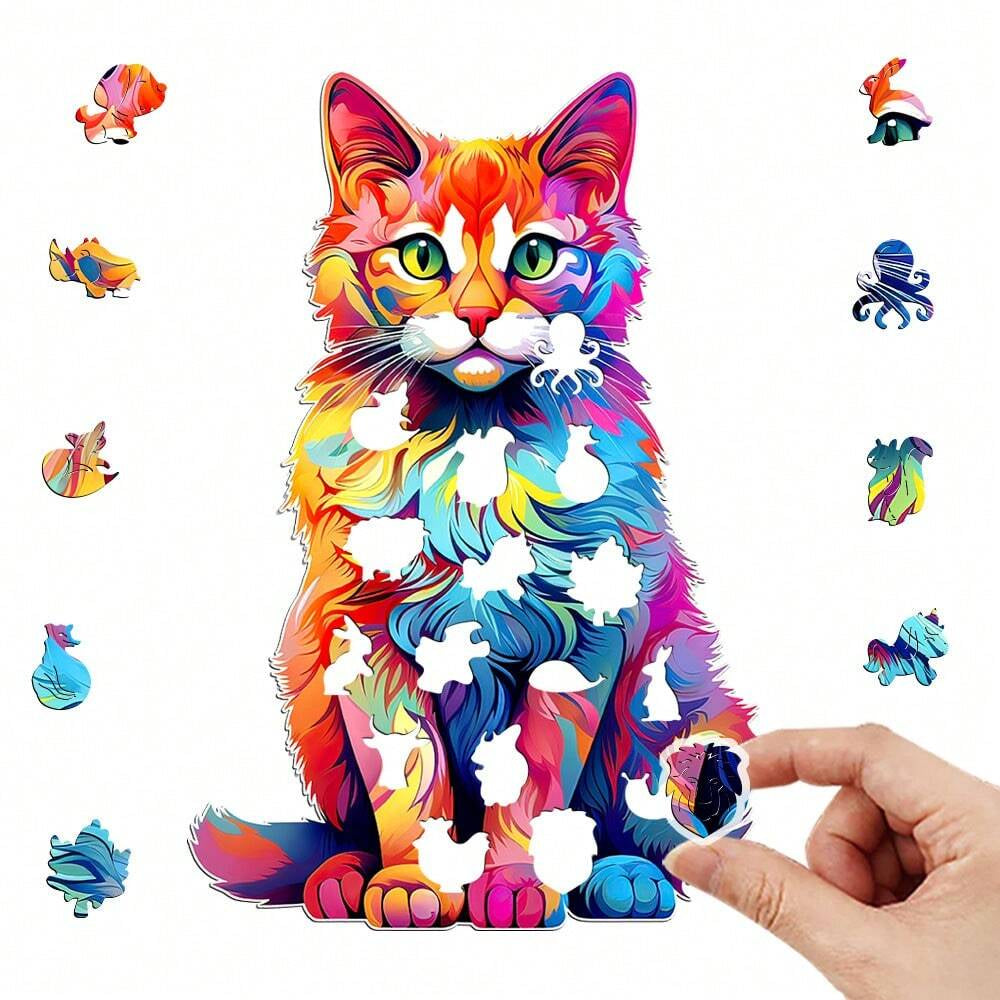 Cute Cat -  Wooden Jigsaw Puzzle - image 1