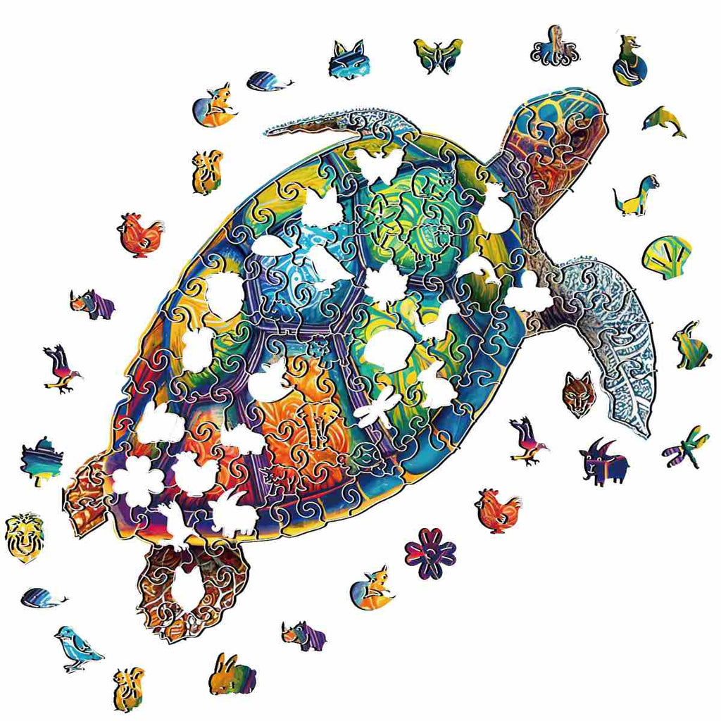Colorful Turtle - Wooden Jigsaw Puzzle - image 1