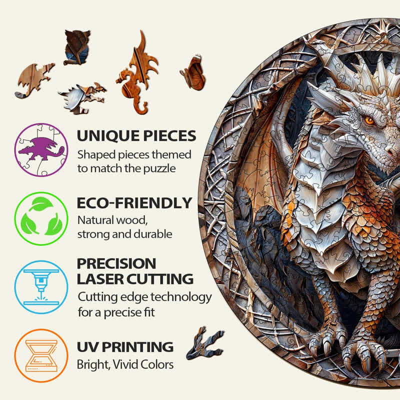 3D Cave Dragon - Wooden Jigsaw Puzzle - image 2
