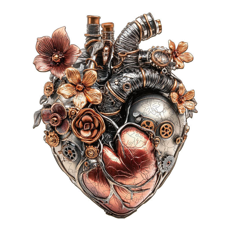 3D Mechanical Heart - Wooden Jigsaw Puzzle - image 3