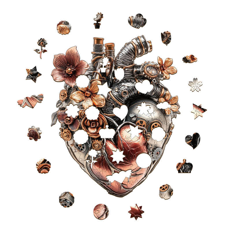 3D Mechanical Heart - Wooden Jigsaw Puzzle - image 1