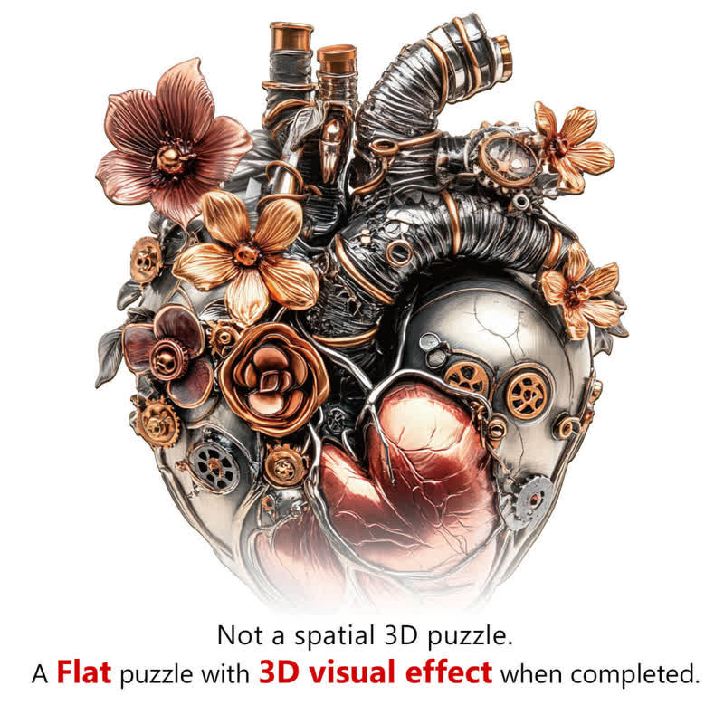 3D Mechanical Heart - Wooden Jigsaw Puzzle - image 2
