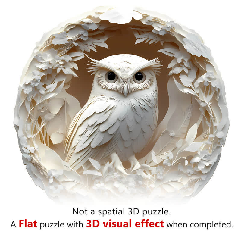 3D Paper Carved Owl - Wooden Jigsaw Puzzle - image 5