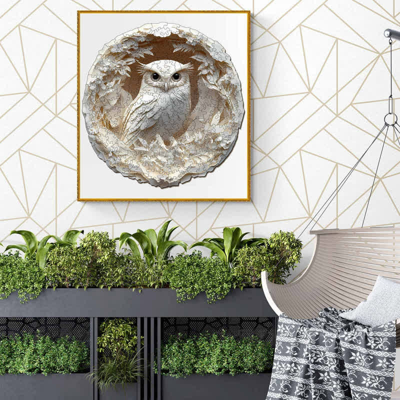 3D Paper Carved Owl - Wooden Jigsaw Puzzle - image 8