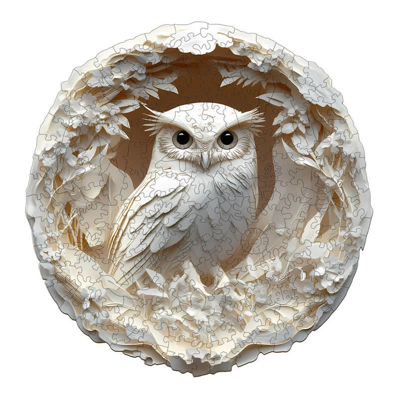 3D Paper Carved Owl - Wooden Jigsaw Puzzle - image 4