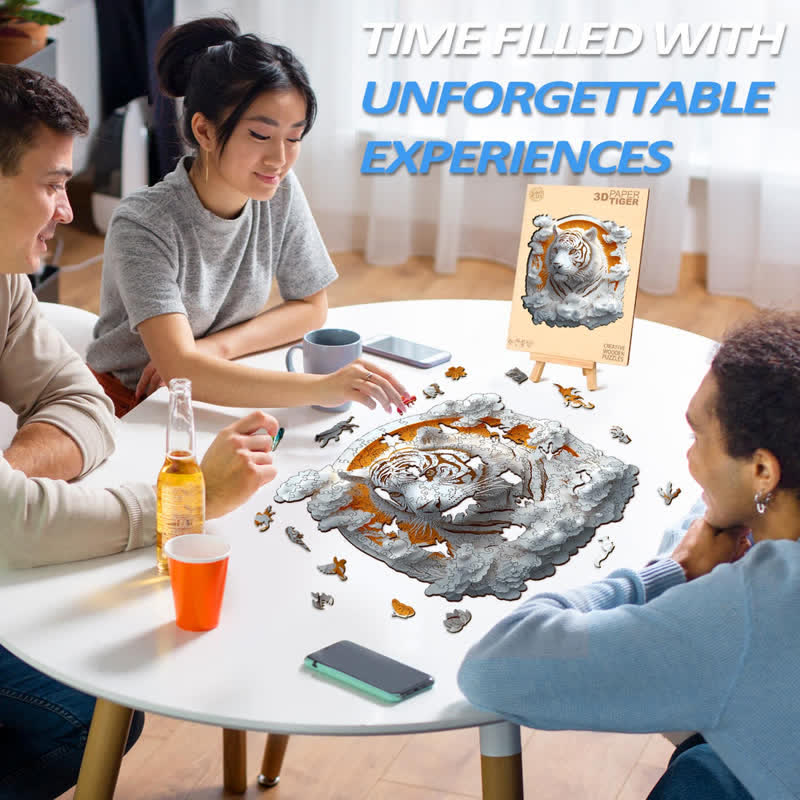 3D Paper Tiger - Wooden Jigsaw Puzzle - image 7