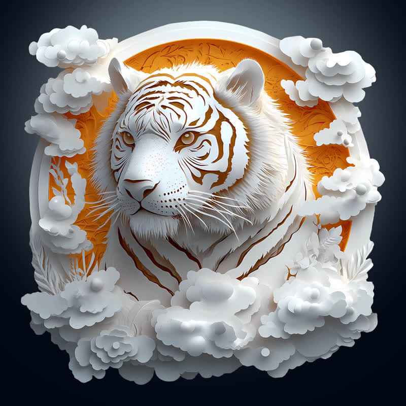 3D Paper Tiger - Wooden Jigsaw Puzzle - A3 - Wooden Gift Packaging - image 0