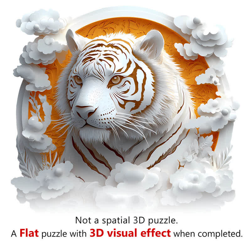 3D Paper Tiger - Wooden Jigsaw Puzzle - image 4