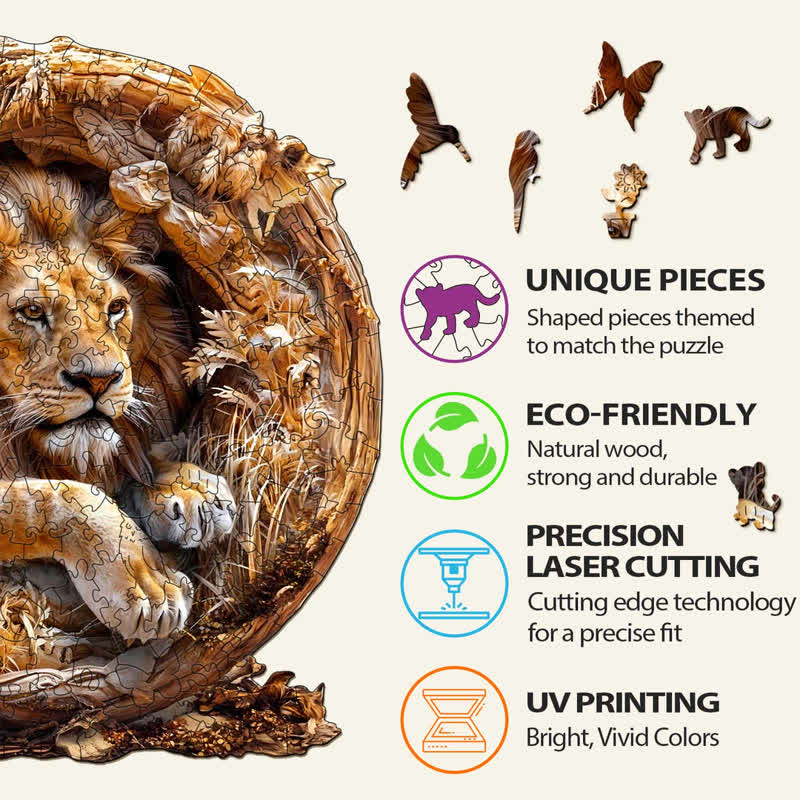 3D Lion - Wooden Jigsaw Puzzle - image 3