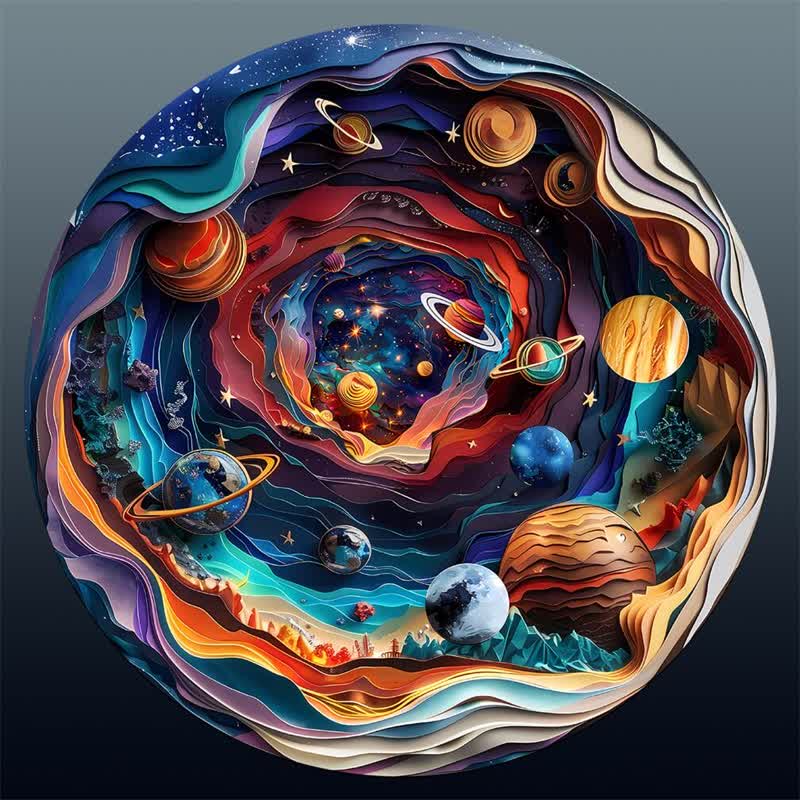 3D Universe - Wooden Jigsaw Puzzle - A3 - Wooden Gift Packaging - image 0