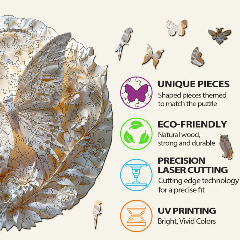 3D Paper Butterfly - Wooden Jigsaw Puzzle - image 2