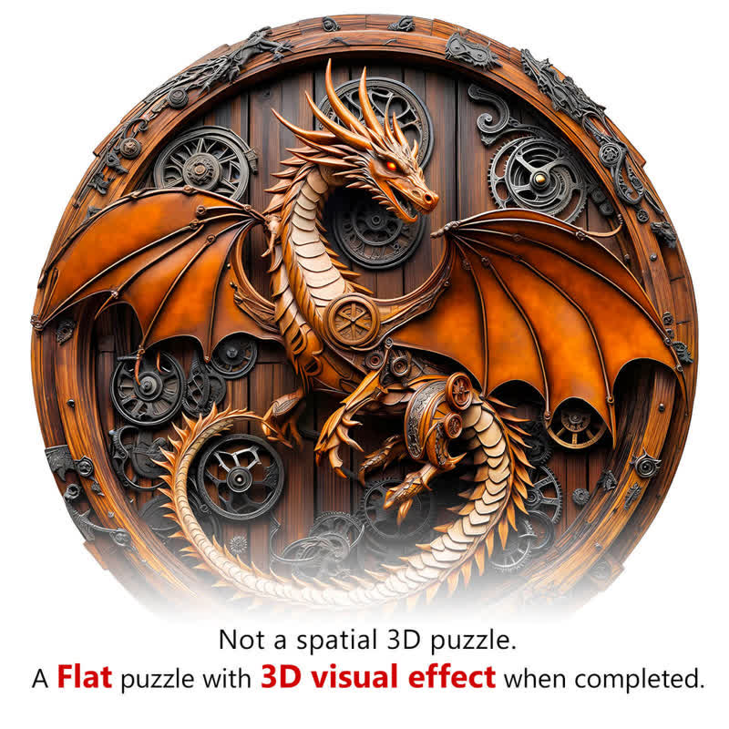 3D Mechanical Dragon-1 - Wooden Jigsaw Puzzle - image 2