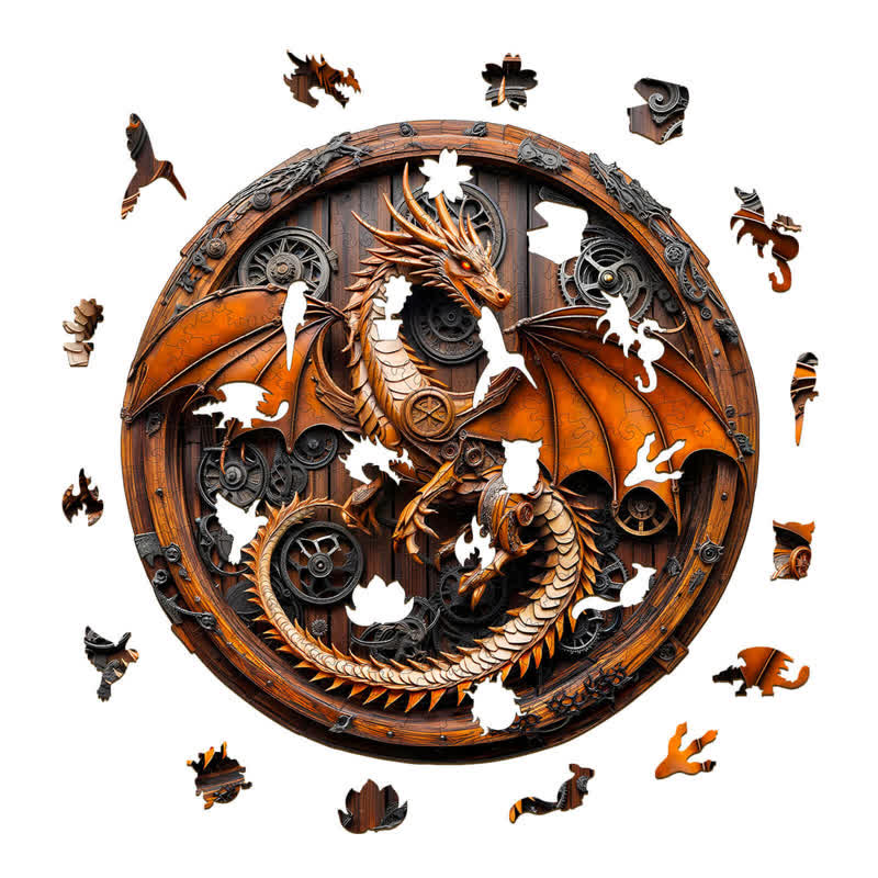 3D Mechanical Dragon-1 - Wooden Jigsaw Puzzle - image 1