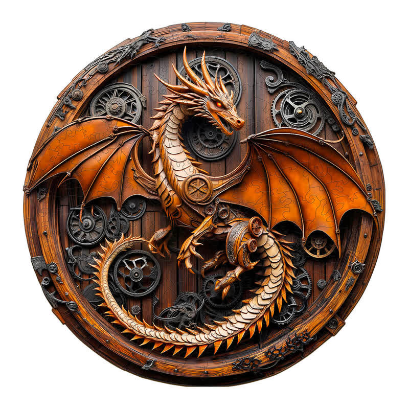 3D Mechanical Dragon-1 - Wooden Jigsaw Puzzle - image 3