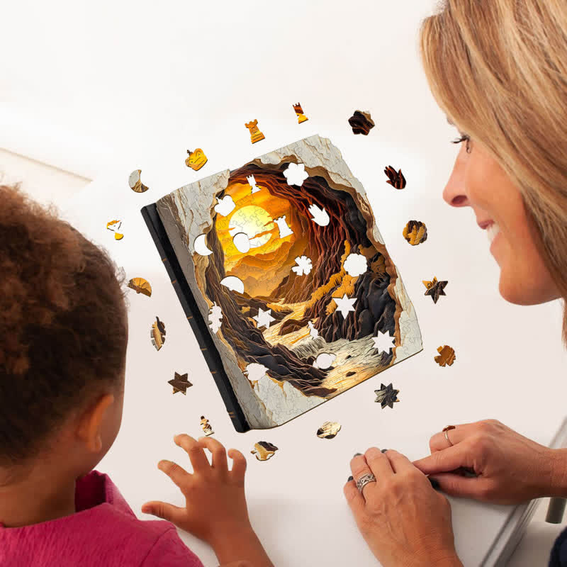 3D Sunset in a Book - Wooden Jigsaw Puzzle - image 4