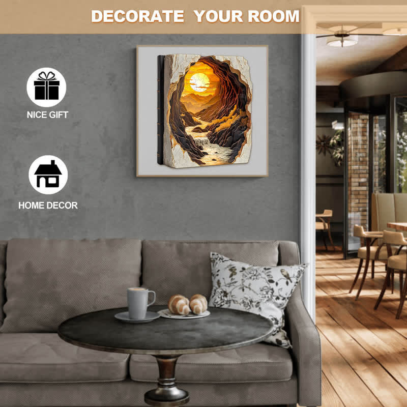 3D Sunset in a Book - Wooden Jigsaw Puzzle - image 5