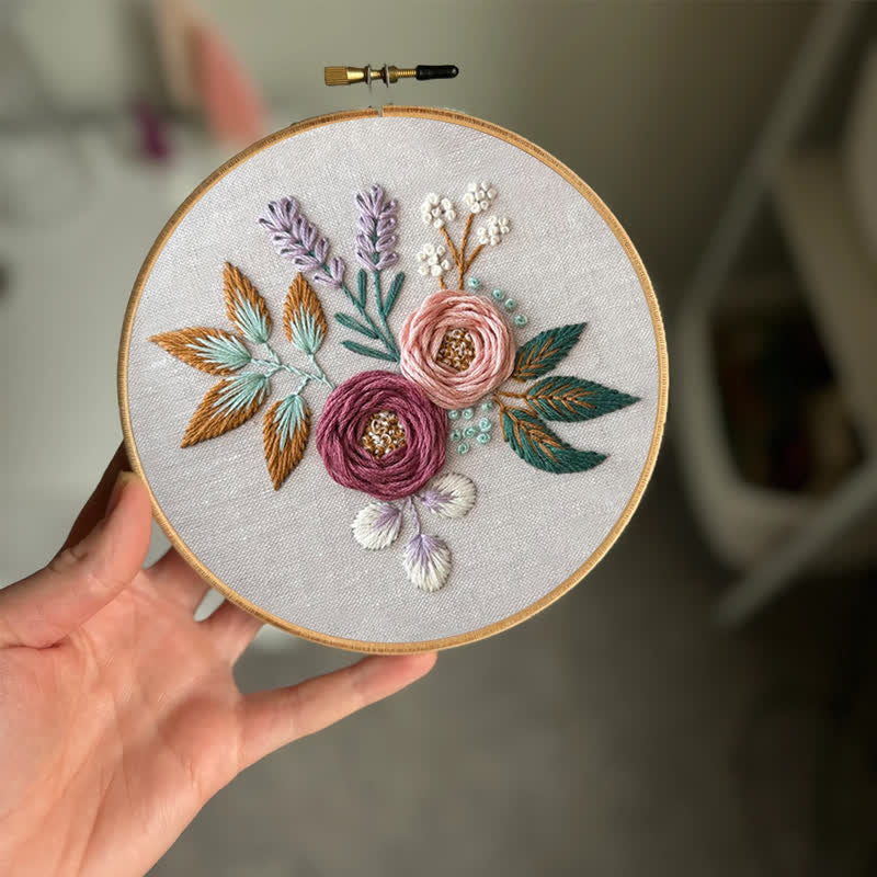 Rubbyoo Embroidery Kit - Dreamy Florals | Beginner Friendly Embroidery - image 1