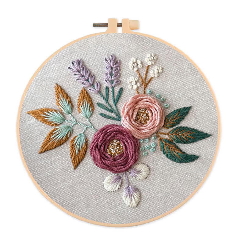 Rubbyoo Embroidery Kit - Dreamy Florals | Beginner Friendly Embroidery - 20*20cm - image 0