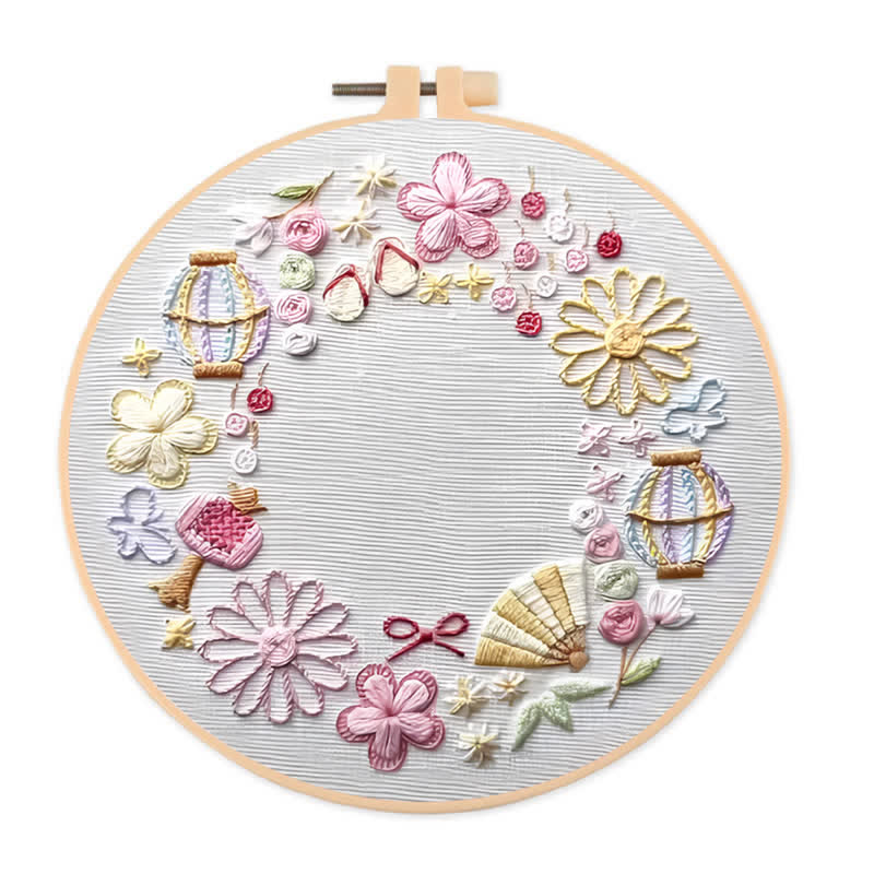 Rubbyoo Embroidery Kit - Pink Fantasy Flower World | Beginner Friendly Embroidery - image 0