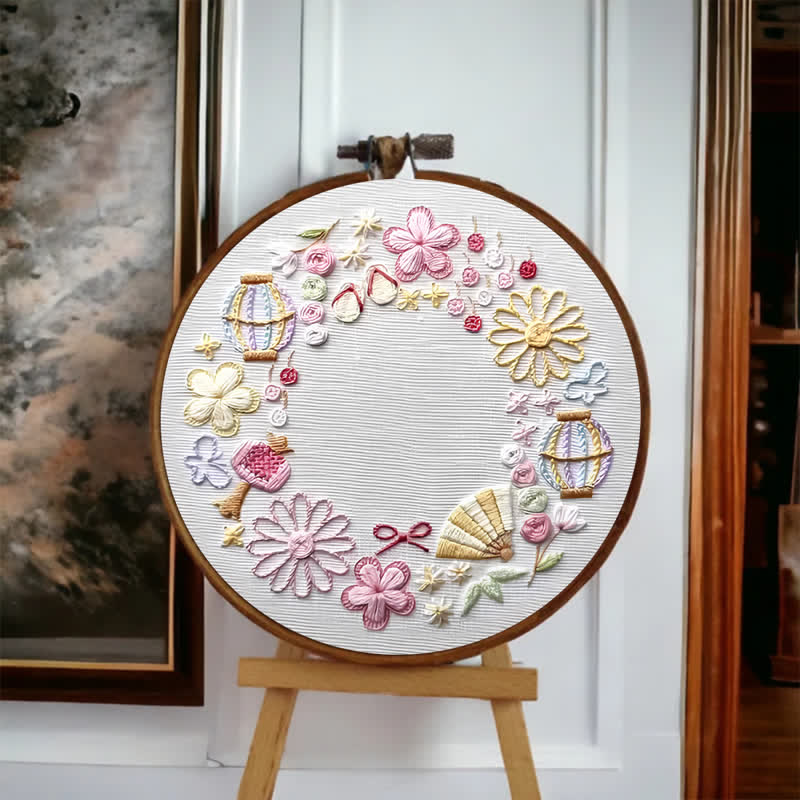 Rubbyoo Embroidery Kit - Pink Fantasy Flower World | Beginner Friendly Embroidery - image 1