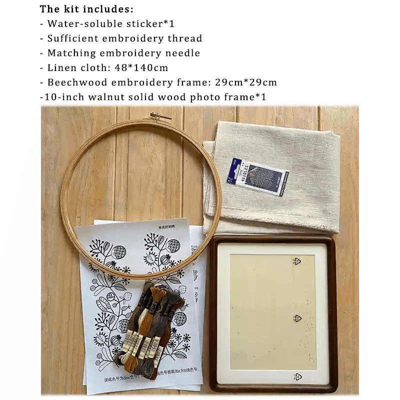 Decorative Painting Embroidery - Wild Flowers Beginner Friendly Embroidery - With photo frame - image 5