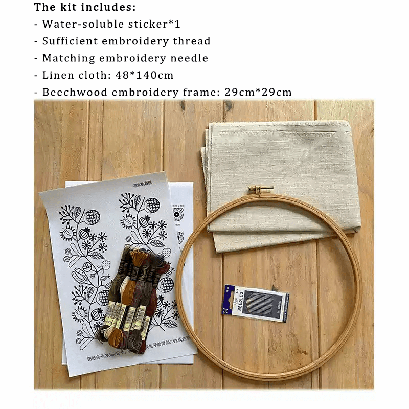 Decorative Painting Embroidery - Wild Flowers Beginner Friendly Embroidery - Without photo frame - image 6