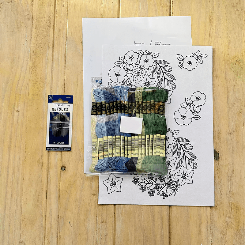 Decorative Painting Embroidery - Wild Flowers Beginner Friendly Embroidery - Without photo frame - image 5