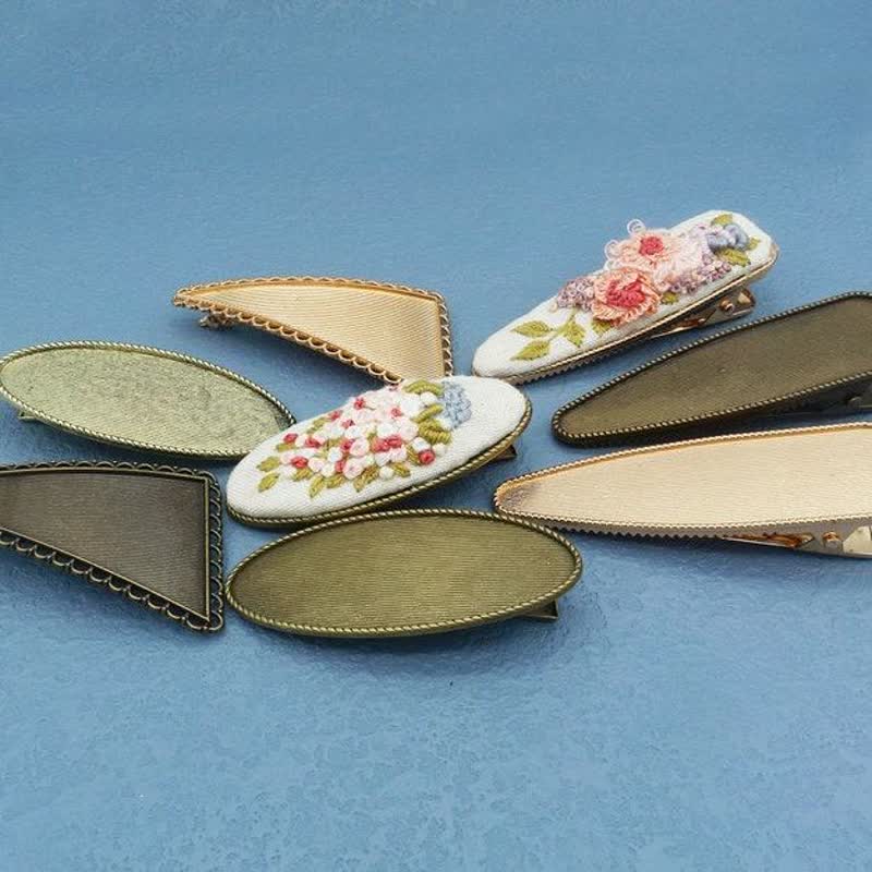 Hand Embroidery Hair Clip Making Base with Cover | Needlework Jewelry Base - image 0