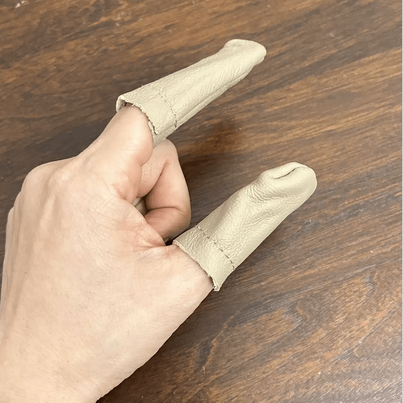 Pair of Craft Sewing Needle Felt Leather Finger Protectors - A pair of finger protectors - image 0