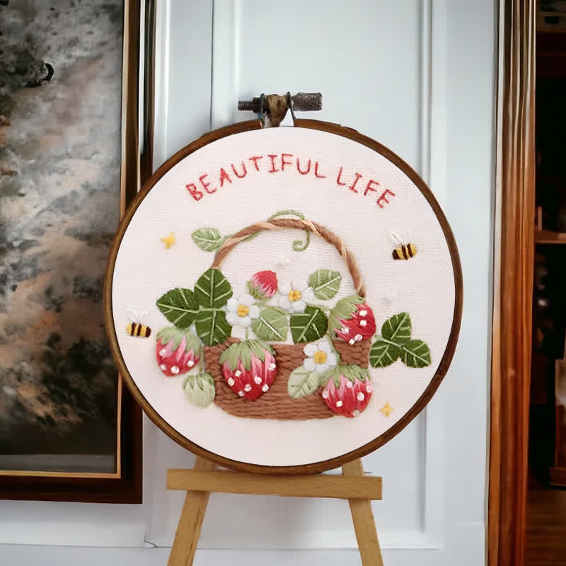 Rubbyoo Embroidery Kit - Strawberry Basket Hand Embroidery Pattern - image 6