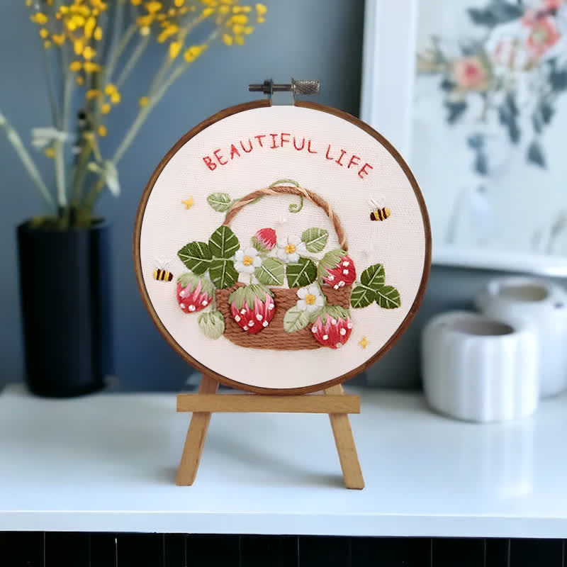 Rubbyoo Embroidery Kit - Strawberry Basket Hand Embroidery Pattern - image 8