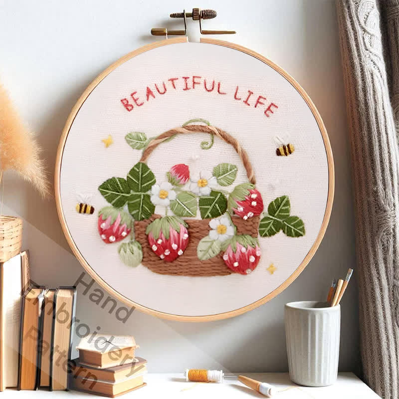 Rubbyoo Embroidery Kit - Strawberry Basket Hand Embroidery Pattern - image 7
