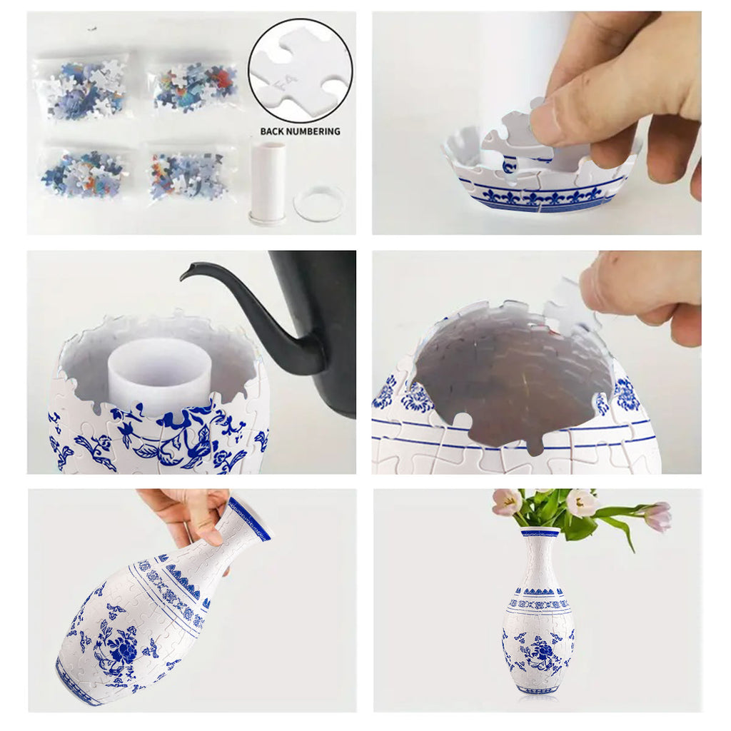 Rubbyoo 3D Jigsaw Puzzle Vase | Blue And White - image 4