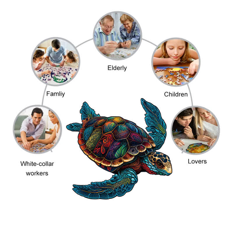 Full Color Turtle - Wooden Jigsaw Puzzle - image 3