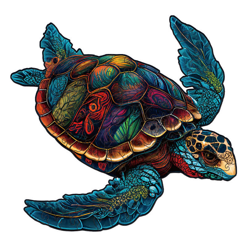 Full Color Turtle - Wooden Jigsaw Puzzle - A3 - Wooden Gift Packaging - image 0