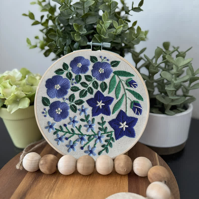 Rubbyoo Embroidery Kit - Blue Flowers - image 3