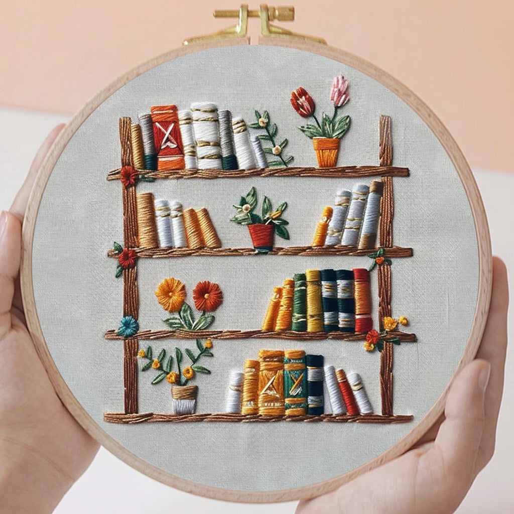 Rubbyoo Embroidery Kit - Floral Bookshelf | Diy Kit For Women DIY Craft Kits - image 6