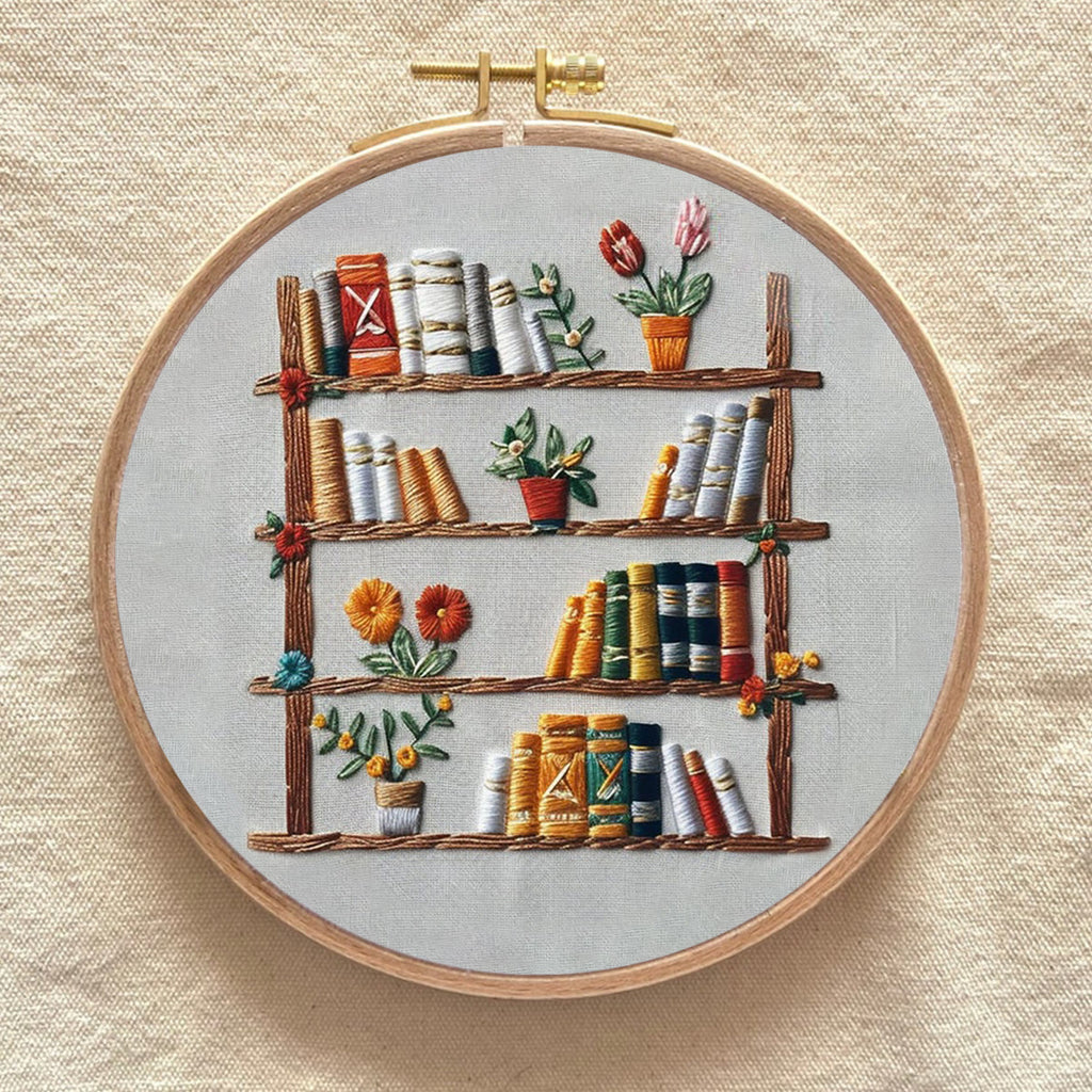 Rubbyoo Embroidery Kit - Floral Bookshelf | Diy Kit For Women DIY Craft Kits - image 8