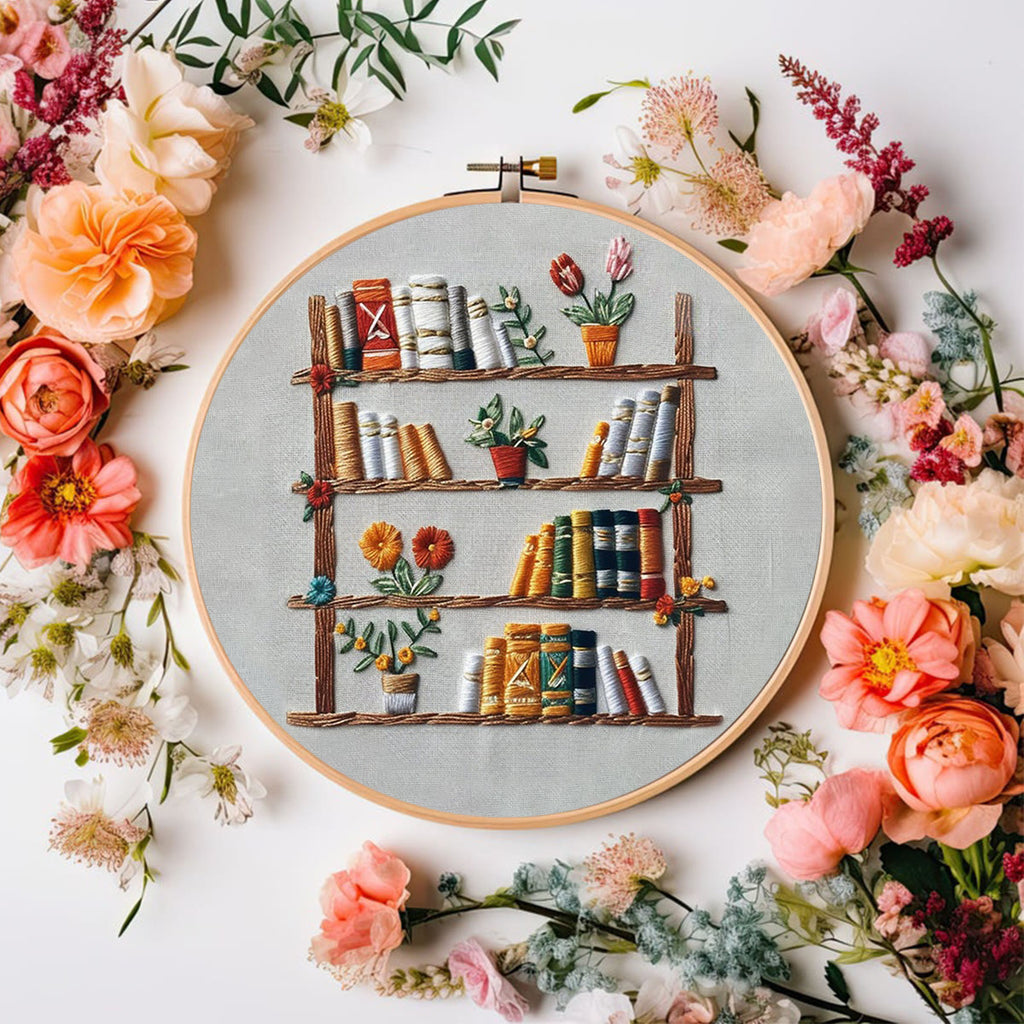 Rubbyoo Embroidery Kit - Floral Bookshelf | Diy Kit For Women DIY Craft Kits - image 7