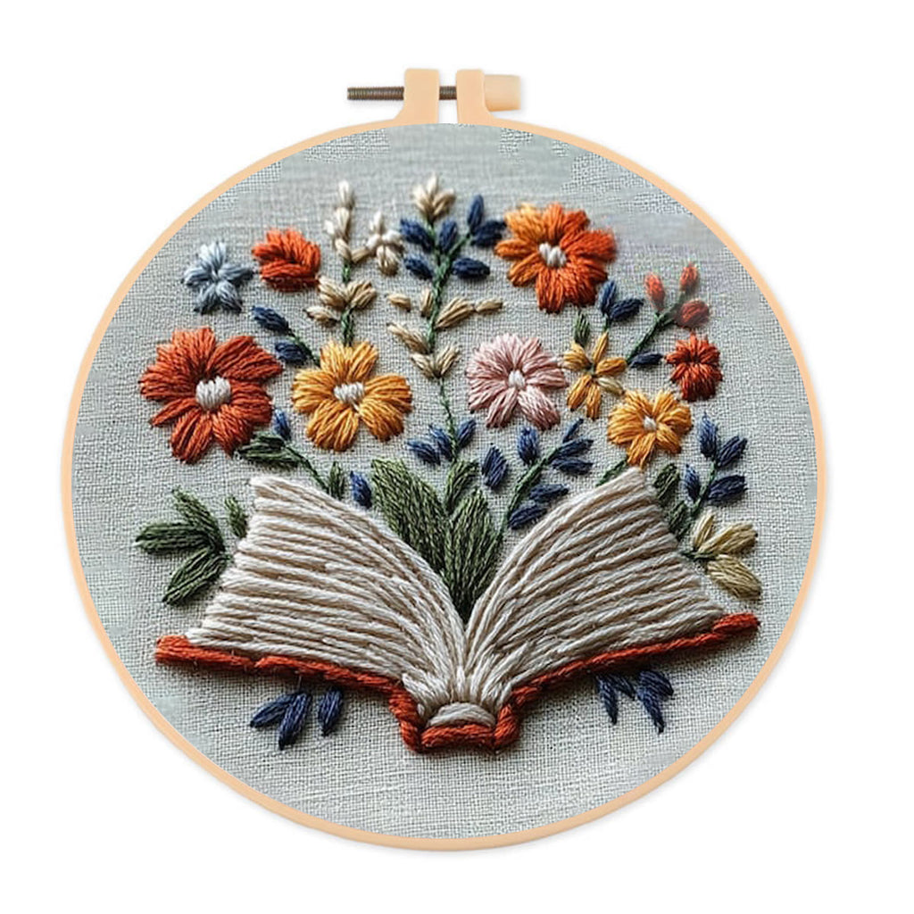 Rubbyoo Embroidery Kit - Blooming Pages | Starter Kit Wall Decor - 20*20cm - image 0