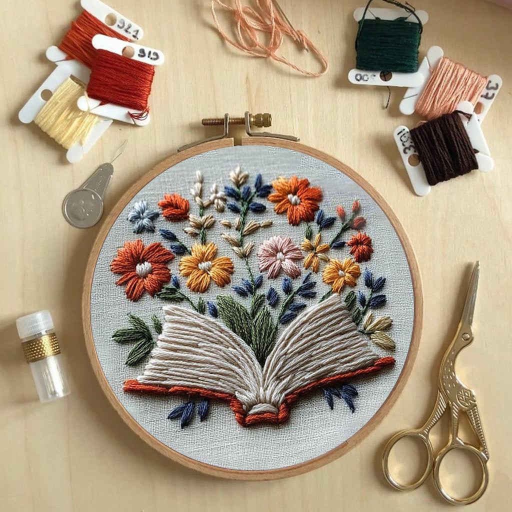 Rubbyoo Embroidery Kit - Blooming Pages | Starter Kit Wall Decor - image 4